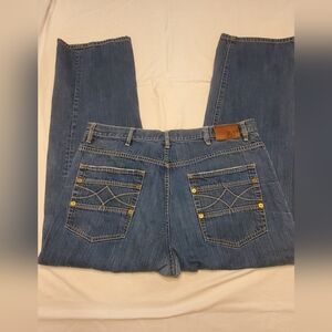 Sean John Jeans Mens 38x32 Wide Leg Baggy Relaxed Fit Medium Wash Vintage Y2K